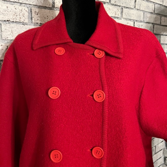 Vintage Ladies Casual Corner Double Breasted Red Jacket - Picture 4 of 8